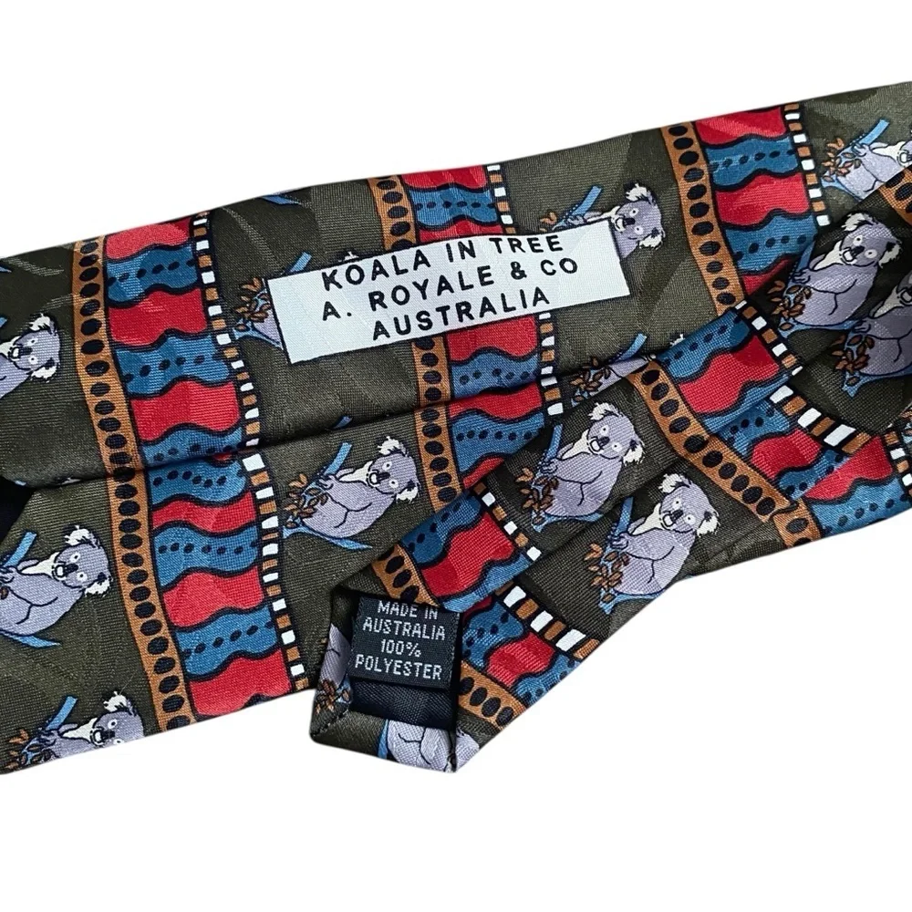 Vintage Koala In Tree A. Royale & Co Australia Neck Tie